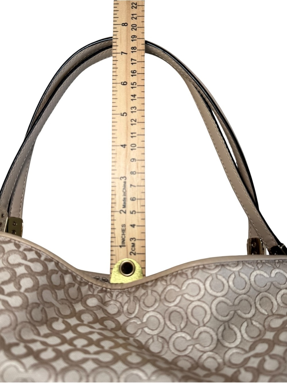 Coach Madison Op Optic Art Pearlescent Small Phoebe 27843 $298 LI/Khaki - Picture 12 of 16